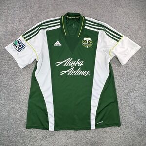 Portland Timbers MLS Adidas ClimaCool Soccer Jersey XL Green Alaska Airlines